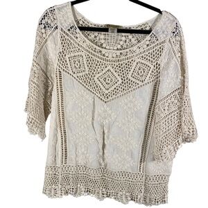 Democracy Cream Crochet Blouse